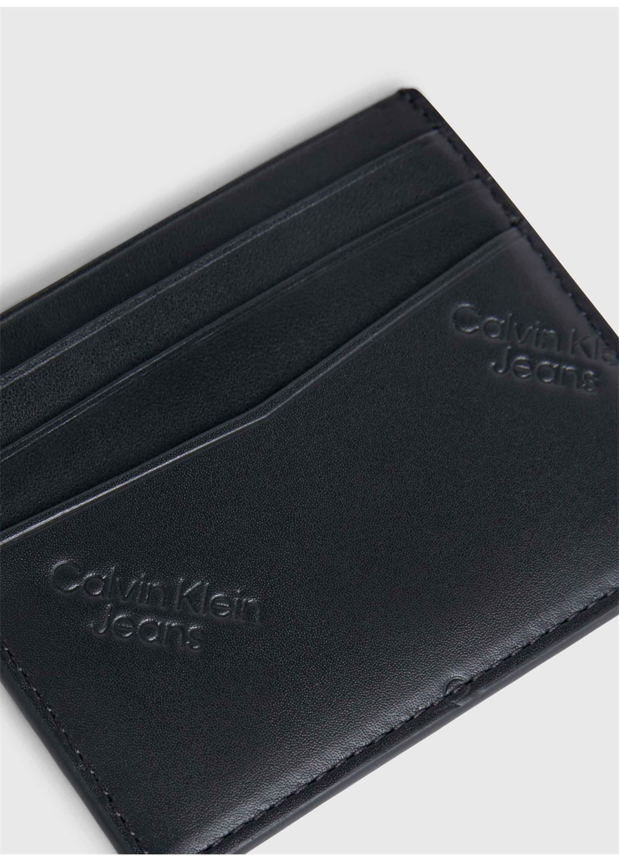 Calvin Klein Siyah Erkek 8X10x0,2 Cm Deri Kartlık LOGO PRINT CARDCASE 6CC_2