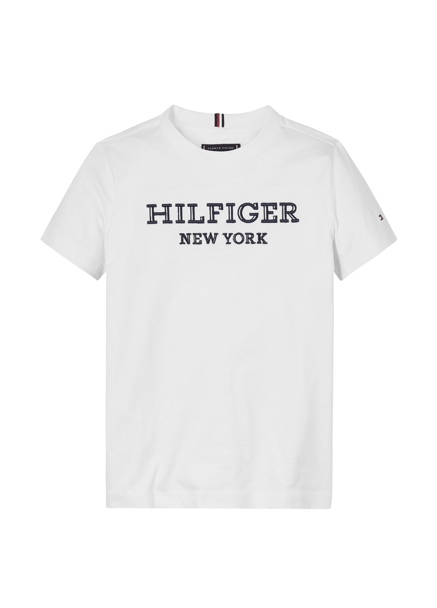 Tommy Hilfiger Baskılı Beyaz Erkek T-Shirt NEW MONOTYPE TEE S/S