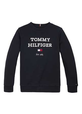 Tommy Hilfiger Baskılı Erkek Lacivert Sweatshırt TH LOGO SWEATSHIRT_0