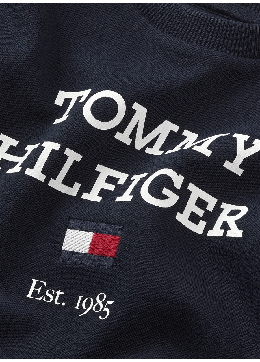 Tommy Hilfiger Baskılı Erkek Lacivert Sweatshırt TH LOGO SWEATSHIRT_1