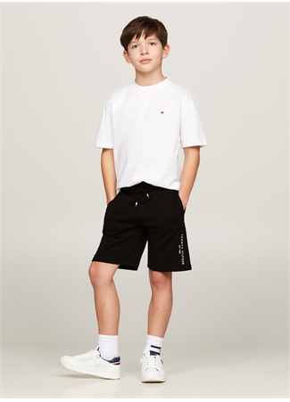 Tommy Hilfiger Lastikli Bel Normal Siyah Erkek Şort ESSENTIAL SWEATSHORTS_0