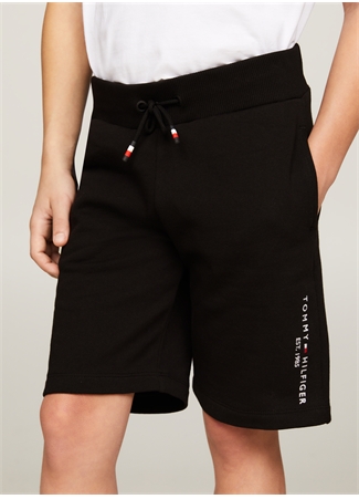 Tommy Hilfiger Lastikli Bel Normal Siyah Erkek Şort ESSENTIAL SWEATSHORTS_1