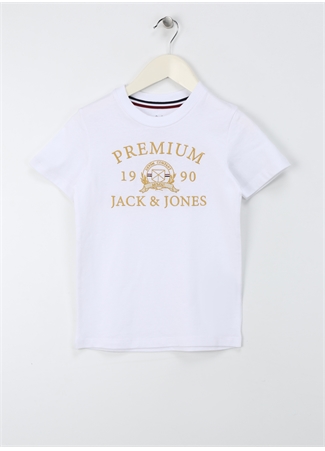 Jack & Jones Baskılı Beyaz Erkek Çocuk T-Shirt JPRBLUDAVE SS TEE SG JNR