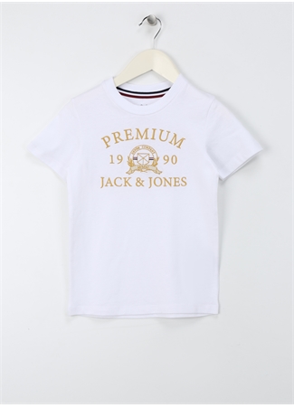 Jack & Jones Baskılı Beyaz Erkek Çocuk T-Shirt JPRBLUDAVE SS TEE SG JNR_0