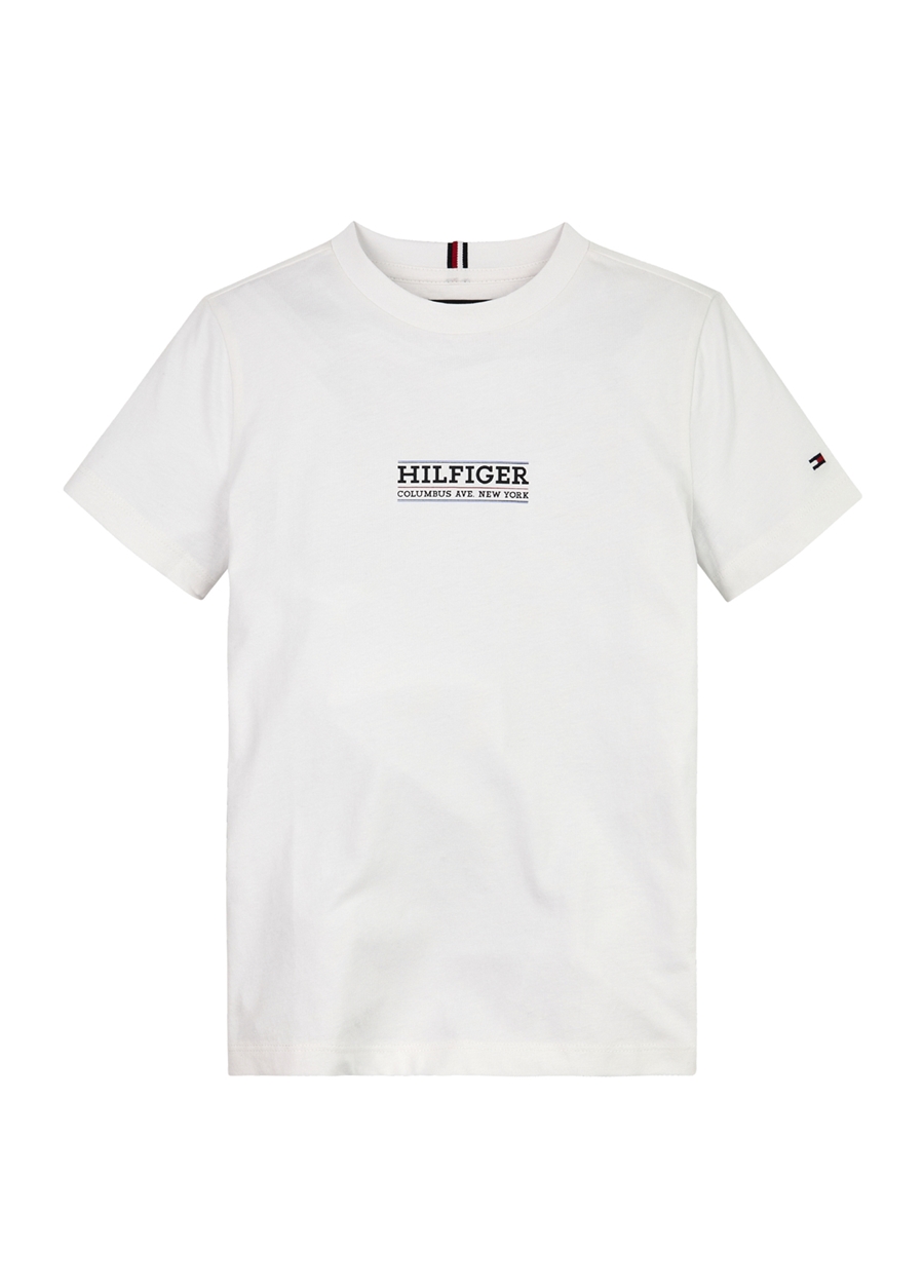Tommy Hilfiger Baskılı Beyaz Erkek T-Shirt HILFIGER TEE S/S