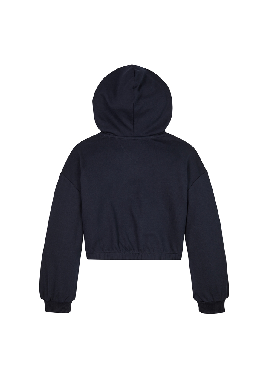 Tommy Hilfiger Düz Kız Çocuk Lacivert Sweatshırt CREST LOGO HOODIE_2