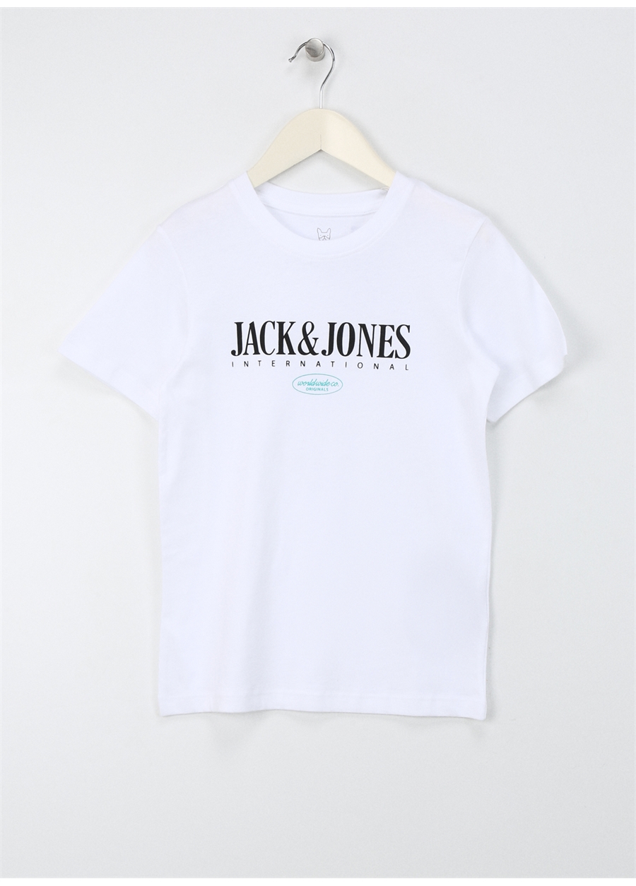 Jack & Jones Baskılı Beyaz Erkek Çocuk T-Shirt JORLUCCA FASTRUNNER1 TEE SS CREW JN