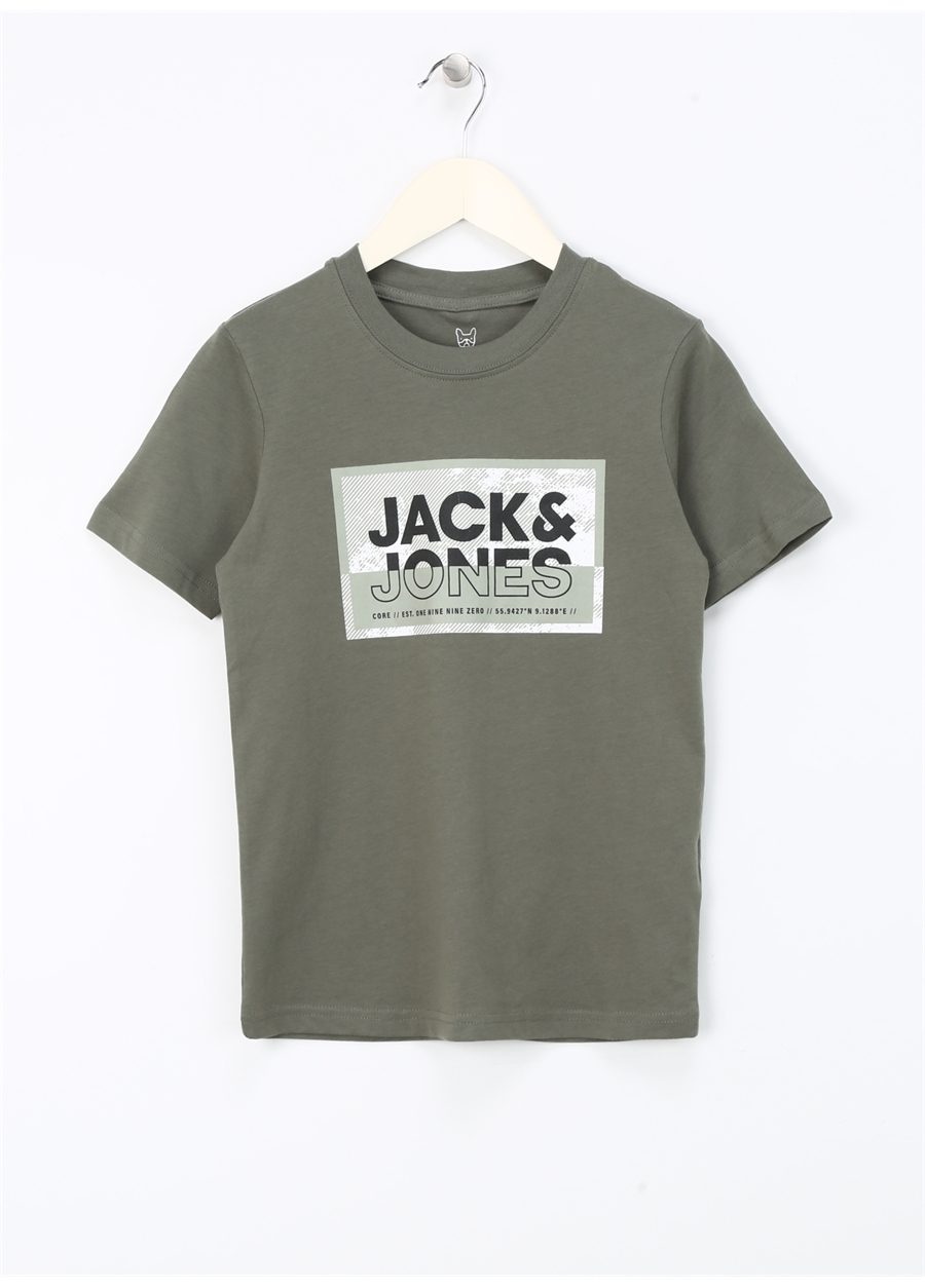 Jack & Jones Baskılı Füme Erkek Çocuk T-Shirt JCOLOGAN TEE SS CREW NECK SS24 JNR