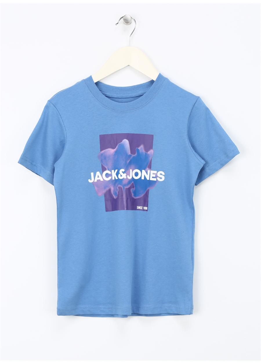 Jack & Jones Baskılı Mavi Erkek T-Shirt JCOFLORALS TEE FST JNR
