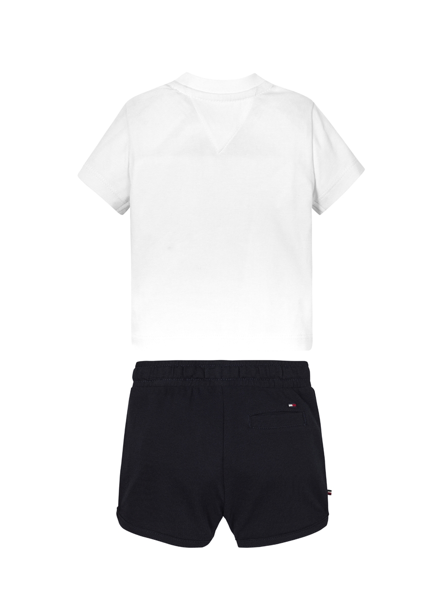 Tommy Hilfiger Lastikli Bel Normal Beyaz Unisex Şort Takım BABY TH LOGO SHORT SET_1