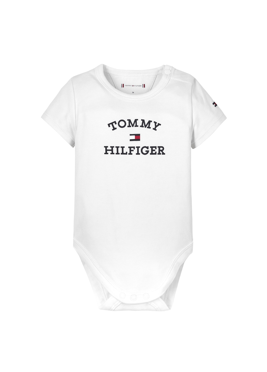 Tommy Hilfiger Beyaz Unisex Body BABY TH LOGO BODY S/S_0