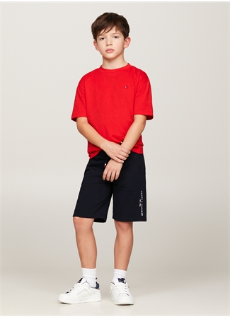 Tommy Hilfiger Lastikli Bel Normal Lacivert Erkek Çocuk Şort ESSENTIAL SWEATSHORTS