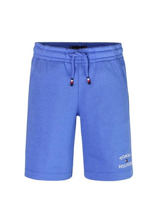 Tommy Hilfiger Lastikli Bel Normal Mavi Erkek Şort TH LOGO SWEATSHORTS