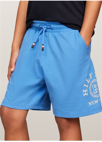 Tommy Hilfiger Lastikli Bel Normal Mavi Erkek Şort TH LOGO SWEATSHORTS_1