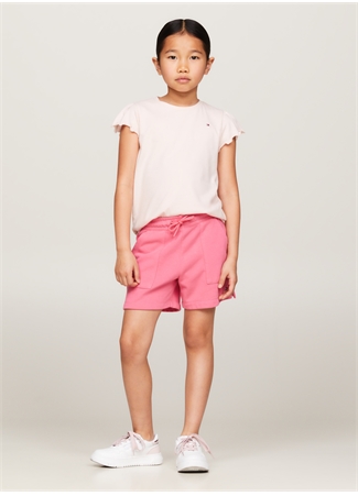 Tommy Hilfiger Lastikli Bel Normal Pembe Kız Çocuk Şort ESSENTIAL SHORTS