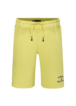 Tommy Hilfiger Lastikli Bel Normal Sarı Erkek Şort TH LOGO SWEATSHORTS