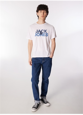 Jack & Jones Yuvarlak Yaka Beyaz Erkek T-Shirt JACULA SS TEE_1