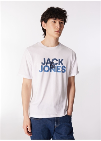 Jack & Jones Yuvarlak Yaka Beyaz Erkek T-Shirt JACULA SS TEE_2