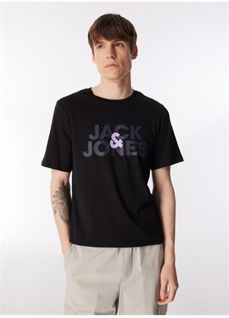 Jack & Jones Yuvarlak Yaka Siyah Erkek T-Shirt JACULA SS TEE_0