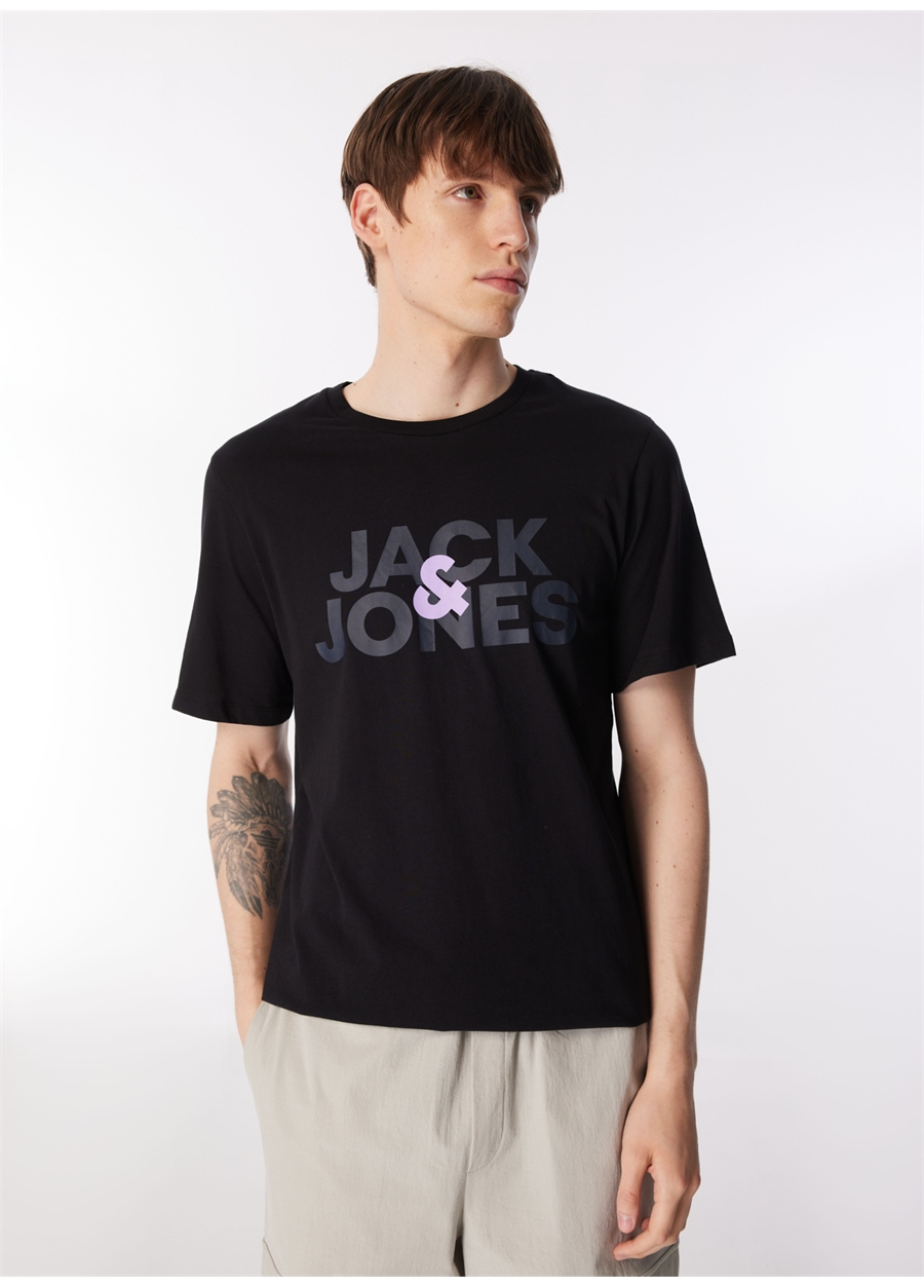 Jack & Jones Yuvarlak Yaka Siyah Erkek T-Shirt JACULA SS TEE_2