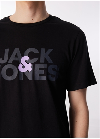 Jack & Jones Yuvarlak Yaka Siyah Erkek T-Shirt JACULA SS TEE_3