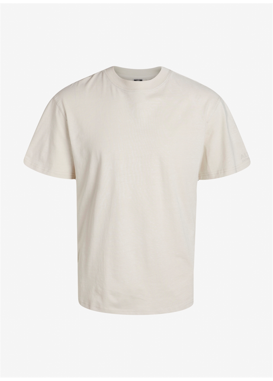 Jack & Jones Yuvarlak Yaka Krem Erkek T-Shirt JCOALTITUDE TEE SS CREW NECK_0