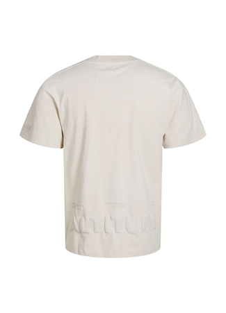 Jack & Jones Yuvarlak Yaka Krem Erkek T-Shirt JCOALTITUDE TEE SS CREW NECK_1