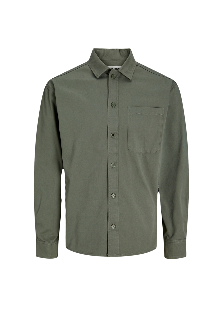 Jack & Jones Relaxed Haki Erkek Gömlek JCOCOLLECTIVE ZAC OVERSHIRT LS SN_5