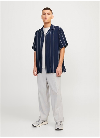 Jack & Jones Relaxed Lacivert Erkek Gömlek JCOJEFF AOP RESORT SHIRT SS RELAX L_0