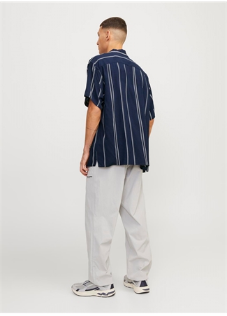 Jack & Jones Relaxed Lacivert Erkek Gömlek JCOJEFF AOP RESORT SHIRT SS RELAX L_5