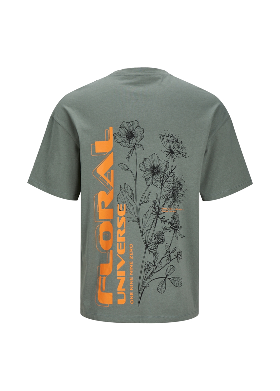 Jack & Jones Yuvarlak Yaka Haki Erkek T-Shirt JCOFLORAL TEE SS CREW NECK GC_1