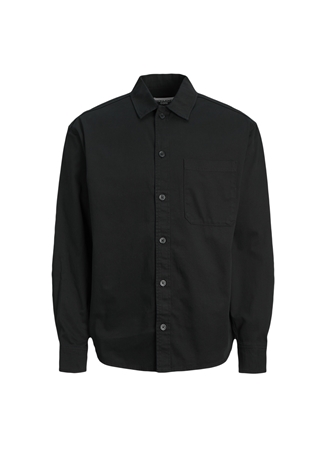 Jack & Jones Relaxed Siyah Erkek Gömlek JCOCOLLECTIVE ZAC OVERSHIRT LS SN_0