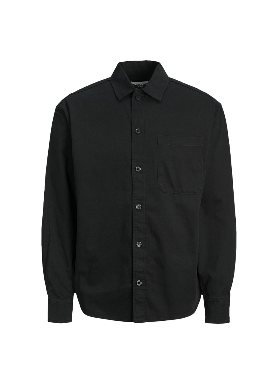 Jack & Jones Relaxed Siyah Erkek Gömlek JCOCOLLECTIVE ZAC OVERSHIRT LS SN_1