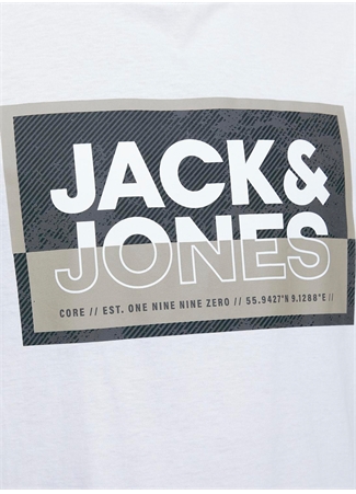 Jack & Jones Yuvarlak Yaka Beyaz Erkek T-Shirt JCOLOGAN TEE SS CREW NECK SS24 LN_4