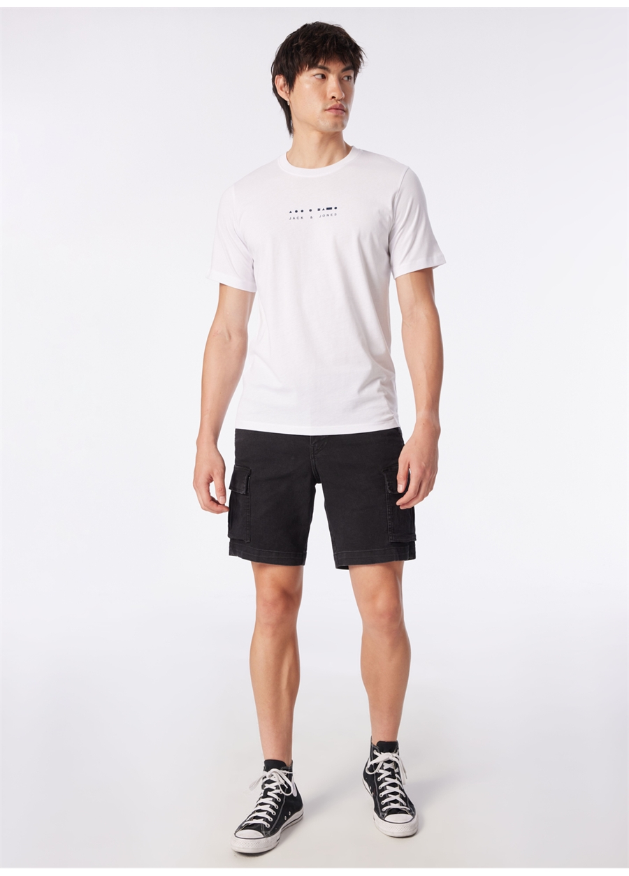 Jack & Jones Bisiklet Yaka Beyaz Erkek T-Shirt JCOLINCOLN TEE SS CREW NECK EXC_3