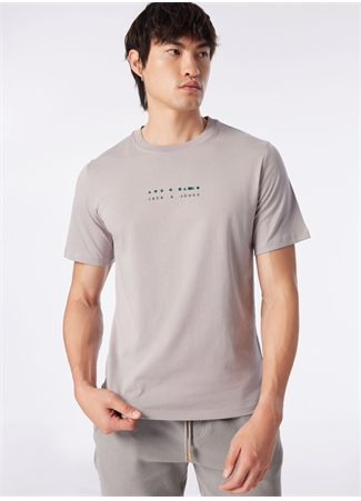 Jack & Jones Bisiklet Yaka Gri Erkek T-Shirt JCOLINCOLN TEE SS CREW NECK EXC_0