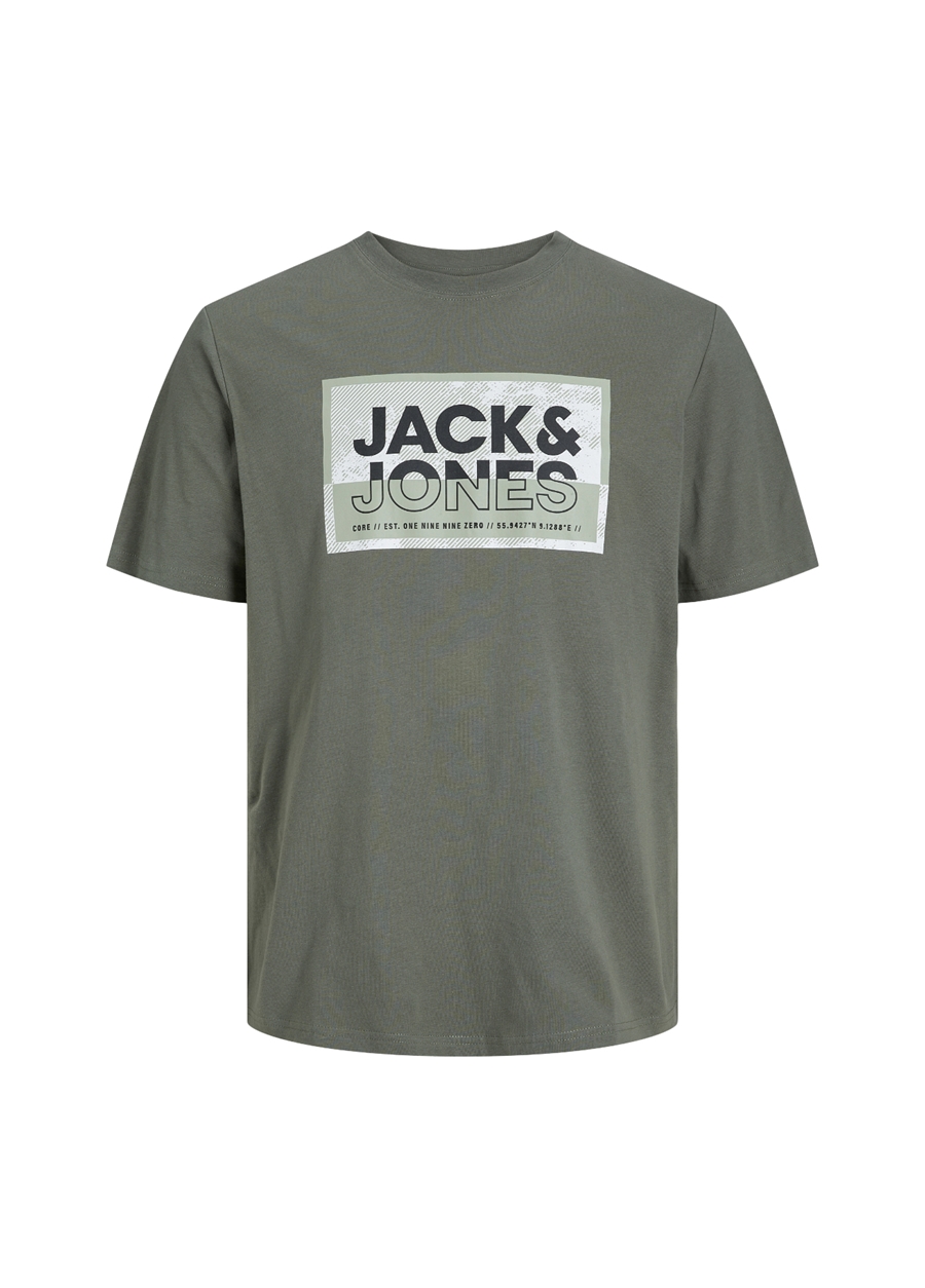 Jack & Jones Yuvarlak Yaka Haki Erkek T-Shirt JCOLOGAN TEE SS CREW NECK SS24 PLS