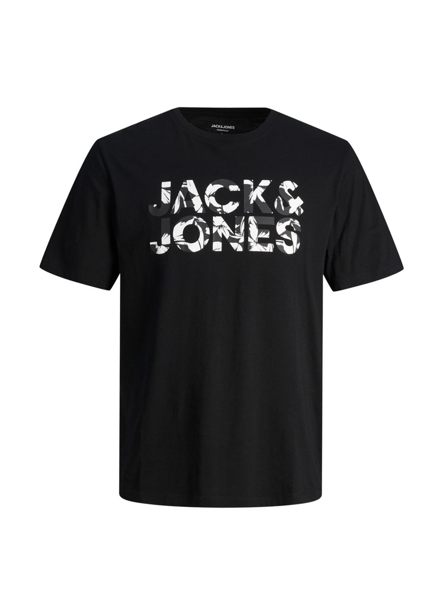 Jack & Jones Yuvarlak Yaka Siyah Erkek T-Shirt JJEJEFF CORP LOGO TEE SS O-NECK SN_6