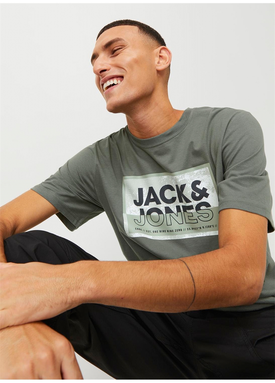 Jack & Jones Yuvarlak Yaka Haki Erkek T-Shirt JCOLOGAN TEE SS CREW NECK SS24 LN_1