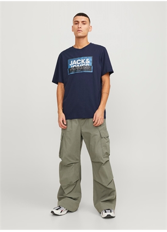 Jack & Jones Yuvarlak Yaka Lacivert Erkek T-Shirt JCOLOGAN TEE SS CREW NECK SS24 LN