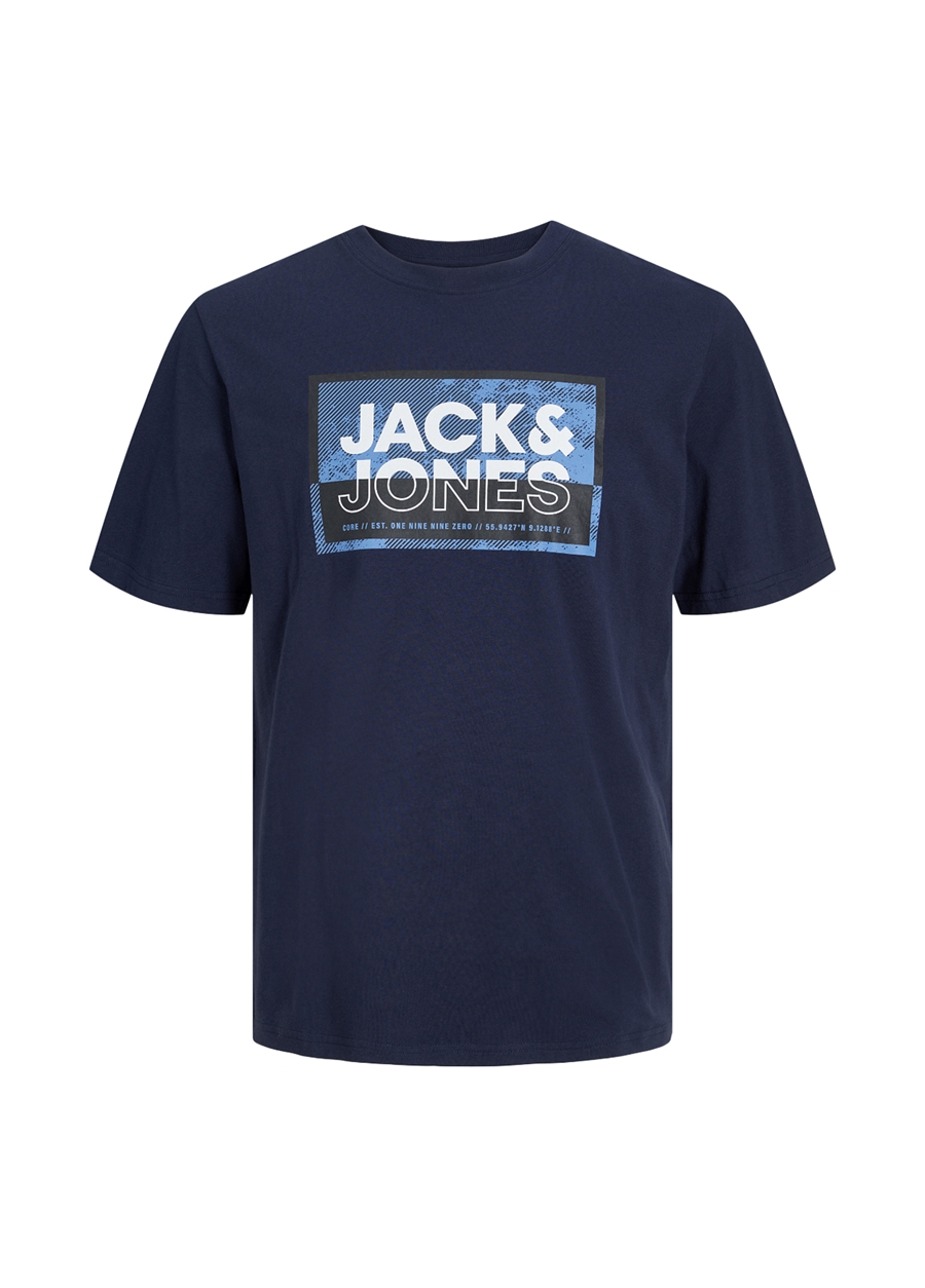 Jack & Jones Yuvarlak Yaka Lacivert Erkek T-Shirt JCOLOGAN TEE SS CREW NECK SS24 PLS