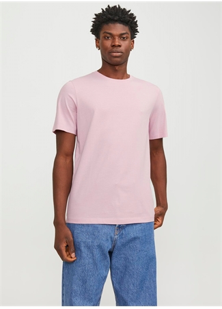 Jack & Jones Yuvarlak Yaka Pembe Erkek T-Shirt JJEORGANIC BASIC TEE SS O-NECK NOOS_1