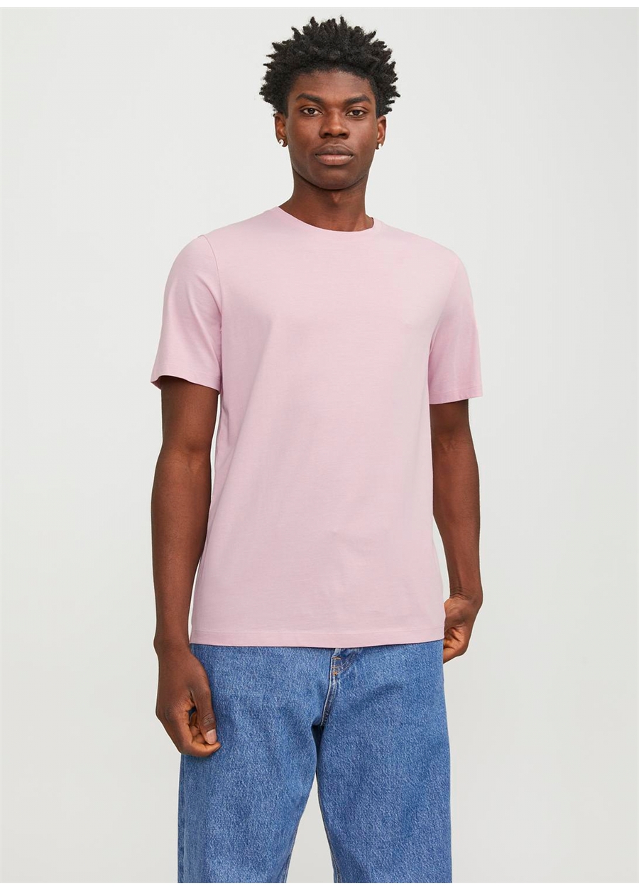 Jack & Jones Yuvarlak Yaka Pembe Erkek T-Shirt JJEORGANIC BASIC TEE SS O-NECK NOOS_1