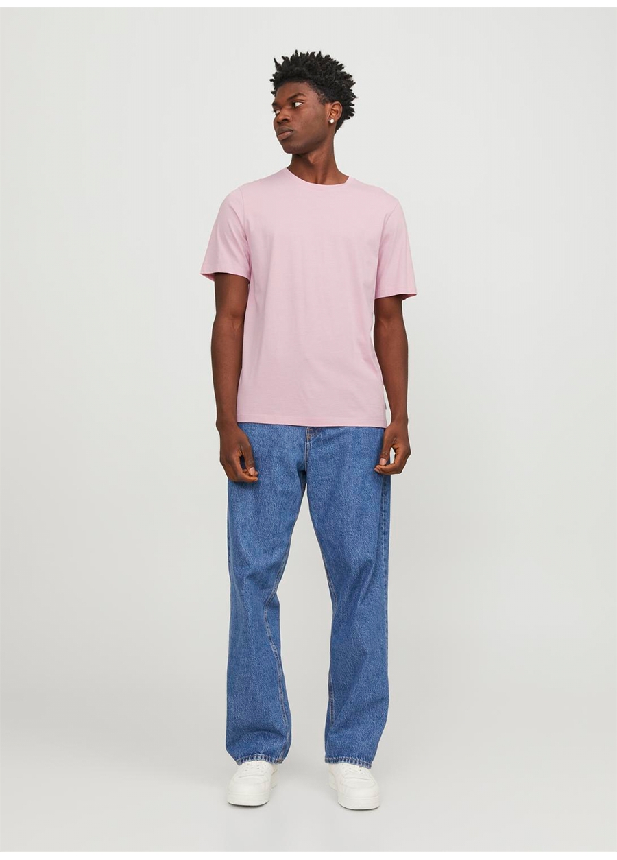 Jack & Jones Yuvarlak Yaka Pembe Erkek T-Shirt JJEORGANIC BASIC TEE SS O-NECK NOOS_2