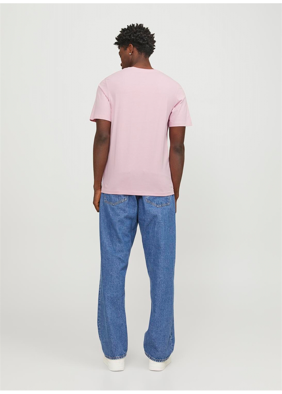 Jack & Jones Yuvarlak Yaka Pembe Erkek T-Shirt JJEORGANIC BASIC TEE SS O-NECK NOOS_4