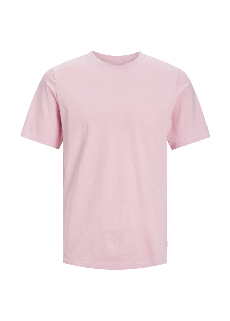 Jack & Jones Yuvarlak Yaka Pembe Erkek T-Shirt JJEORGANIC BASIC TEE SS O-NECK NOOS_5