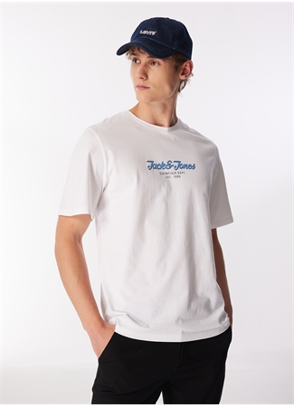 Jack & Jones Bisiklet Yaka Beyaz Erkek T-Shirt JJHENRY TEE SS CREW NECK_2