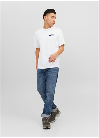 Jack & Jones Yuvarlak Yaka Beyaz Erkek T-Shirt JJECORP LOGO TEE PLAY SS O-NECK NOO_4