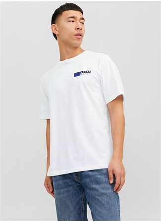 Jack & Jones Yuvarlak Yaka Beyaz Erkek T-Shirt JJECORP LOGO TEE PLAY SS O-NECK NOO_0