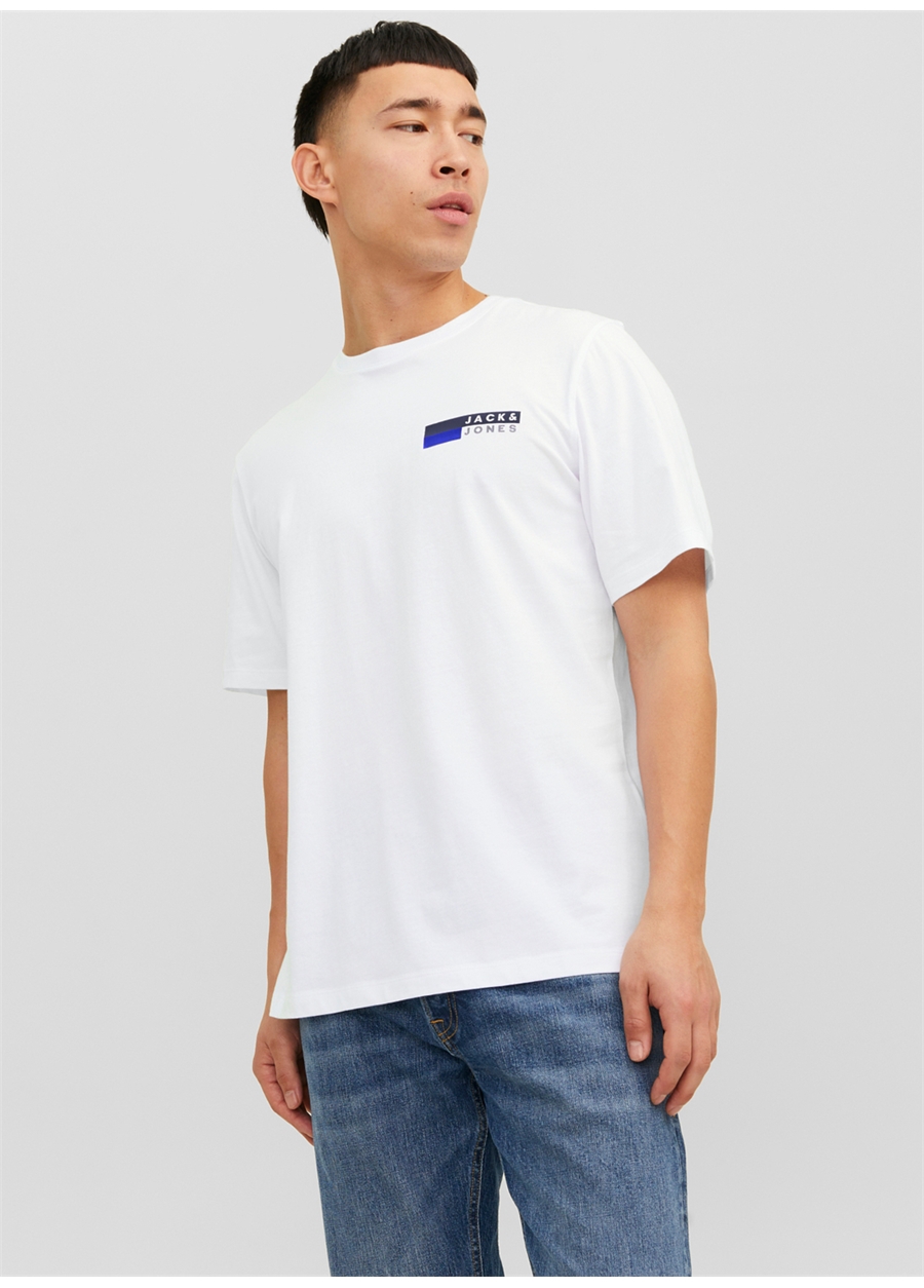 Jack & Jones Yuvarlak Yaka Beyaz Erkek T-Shirt JJECORP LOGO TEE PLAY SS O-NECK NOO_0